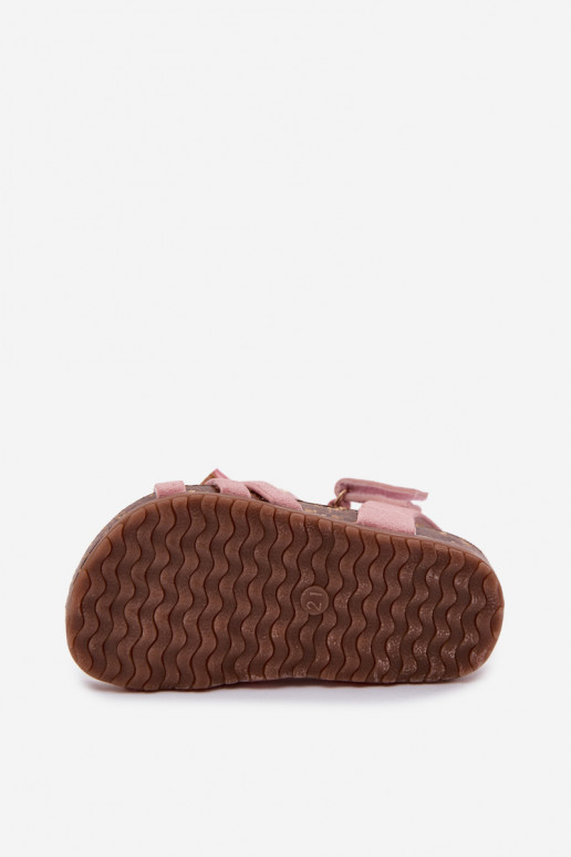 Sandalias infantiles con lazos en rosa Bessa