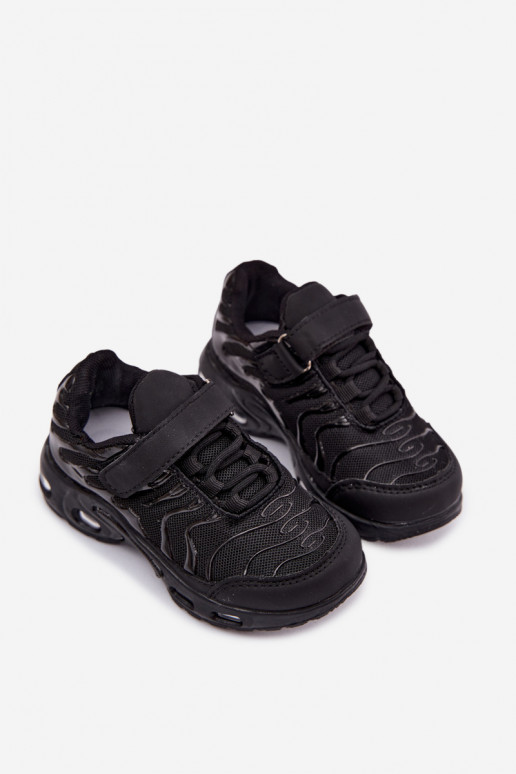 Zapatillas deportivas infantiles con velcro en negro Rider
