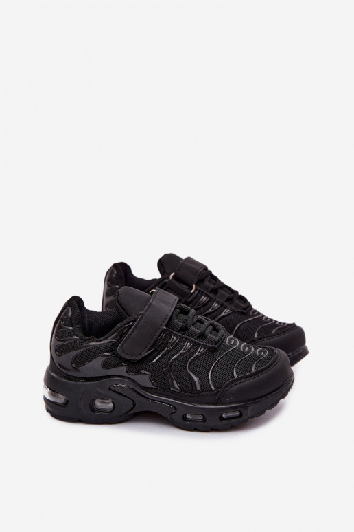 Zapatillas deportivas infantiles con velcro en negro Rider