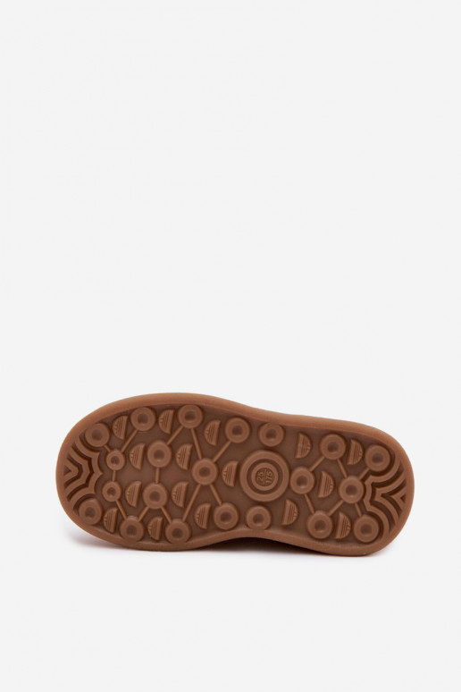 Zapatillas deportivas infantiles con estampado de leopardo y velcro en color arena Satinia