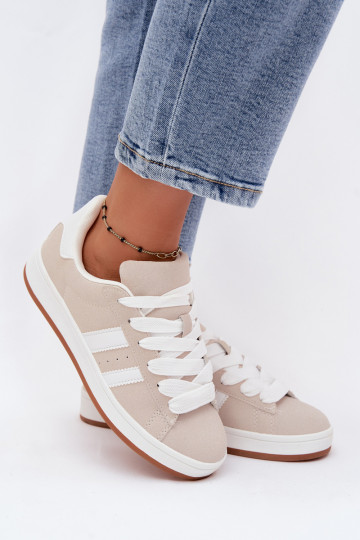 Zapatillas deportivas para mujeres con rayas en color arena Cascade 2