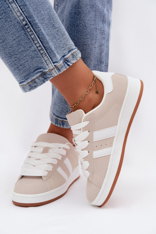 Zapatillas deportivas para mujeres con rayas en color arena Cascade