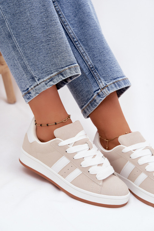 Zapatillas deportivas para mujeres con rayas en color arena Cascade