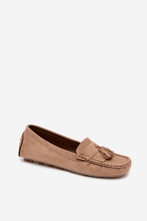Mocasines para mujer con borlas de ante sintético color arena Linden
