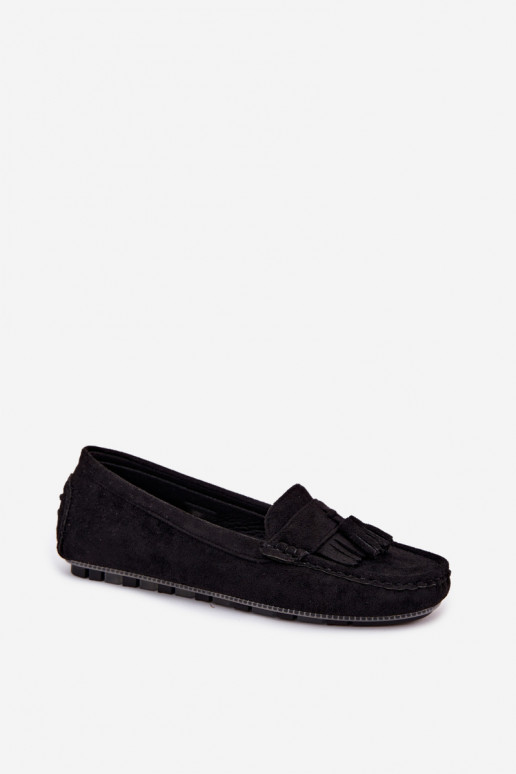 Mocasines para mujer con borlas de ante sintético color negro Linden