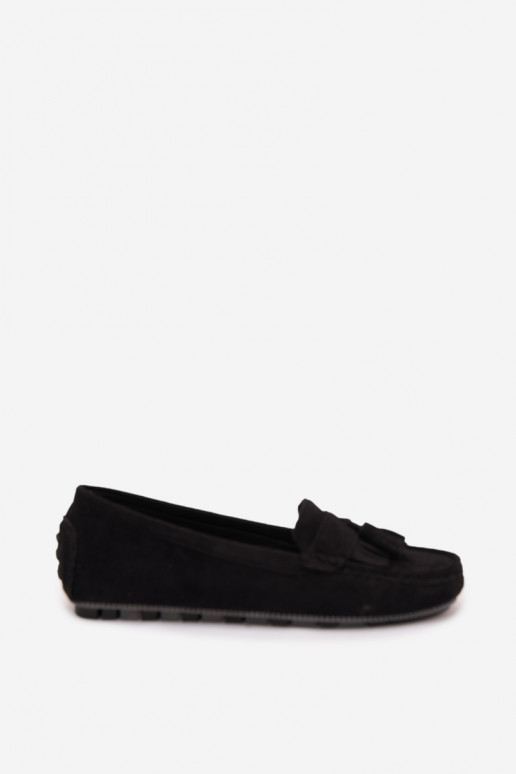 Mocasines para mujer con borlas de ante sintético color negro Linden