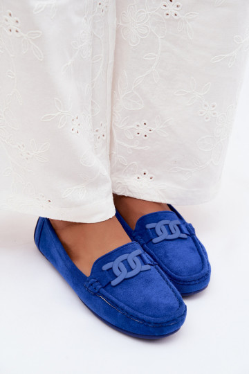 Mocasines ricos de ante para mujer color azul Rabell