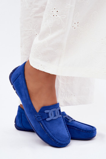 Mocasines ricos de ante para mujer color azul Rabell 2