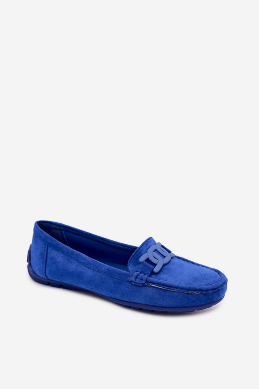 Mocasines ricos de ante para mujer color azul Rabell