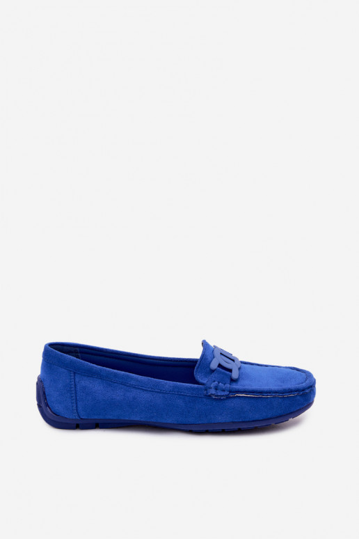 Mocasines ricos de ante para mujer color azul Rabell