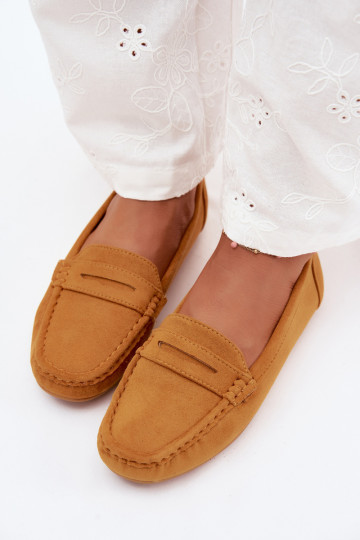 Mocasines elegantes de ante sintético en color mostaza Lenvie 2