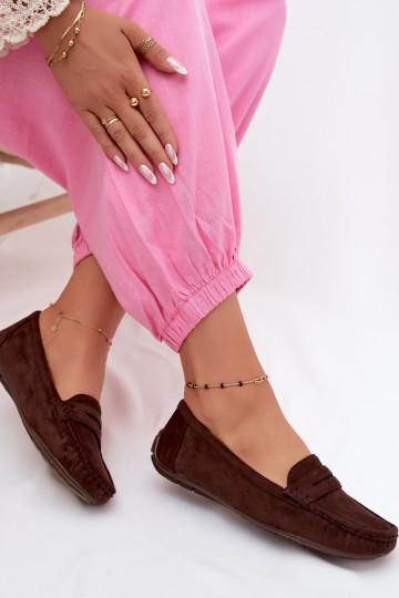 Mocasines elegantes de ante color chocolate Lenvie