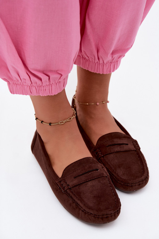 Mocasines elegantes de ante color chocolate Lenvie