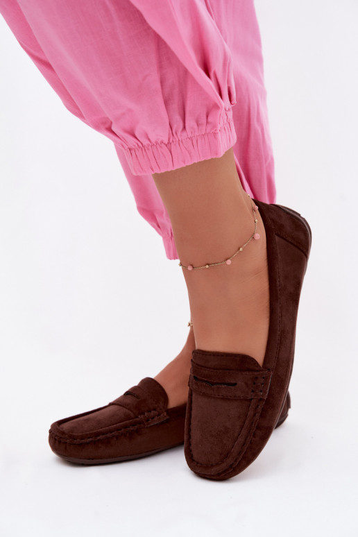 Mocasines elegantes de ante color chocolate Lenvie