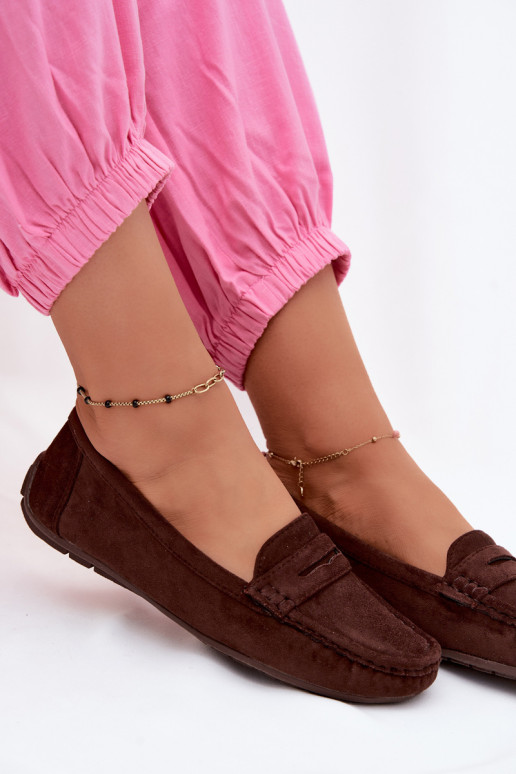 Mocasines elegantes de ante color chocolate Lenvie