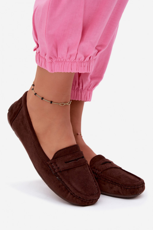 Mocasines elegantes de ante color chocolate Lenvie