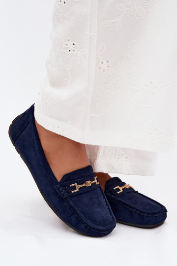 Mocasines clásicos de ante color azul oscuro Corinell