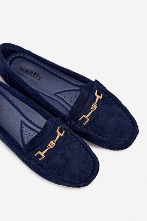 Mocasines clásicos de ante color azul oscuro Corinell