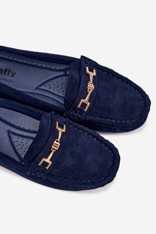 Mocasines clásicos de ante color azul oscuro Corinell
