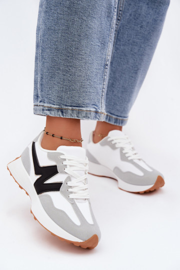 Zapatillas blancas-grises para mujer Britma