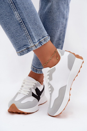 Zapatillas blancas-grises para mujer Britma 2