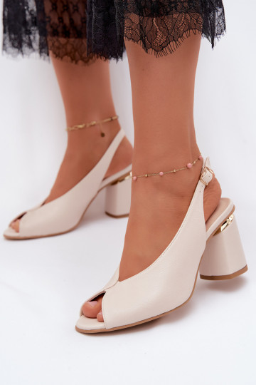 Sandalias de estilo elegante para mujer con tacones Zazoo 1085 color marfil
