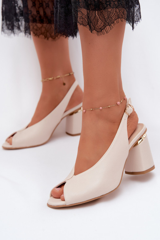 Sandalias de estilo elegante para mujer con tacones Zazoo 1085 color marfil