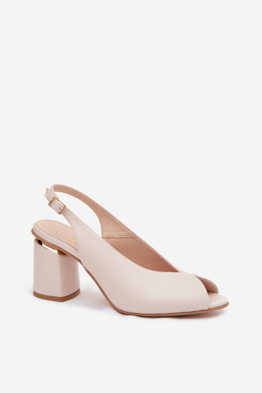 Sandalias de estilo elegante para mujer con tacones Zazoo 1085 color marfil