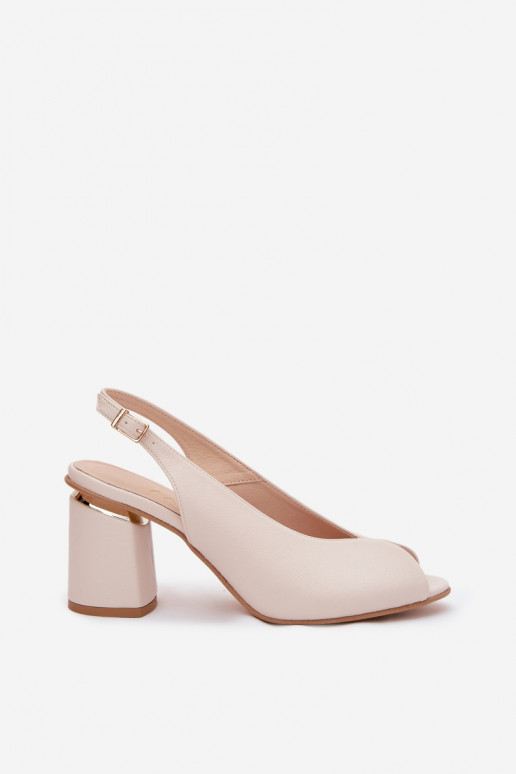 Sandalias de estilo elegante para mujer con tacones Zazoo 1085 color marfil