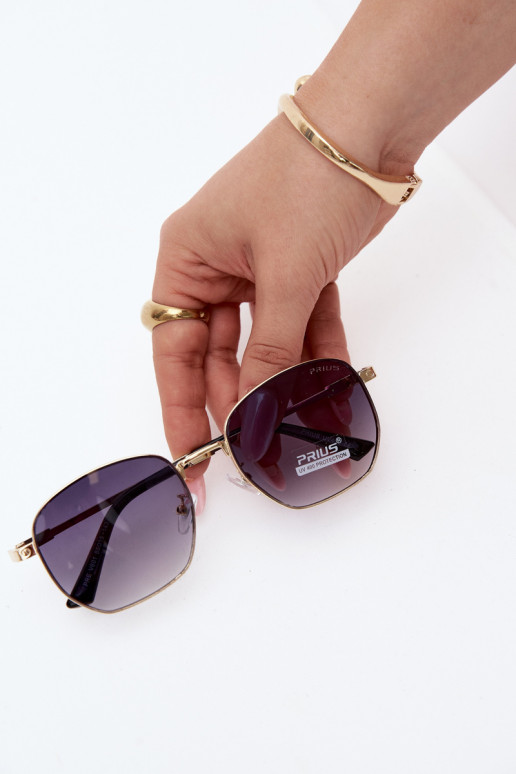 Gafas de sol con filtro UV 400 negras y doradas