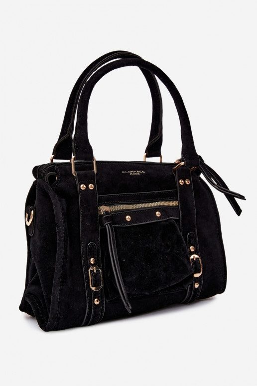 Bolso de ante sintético negro Lendra