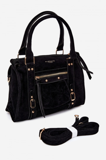 Bolso de ante sintético negro Lendra 2