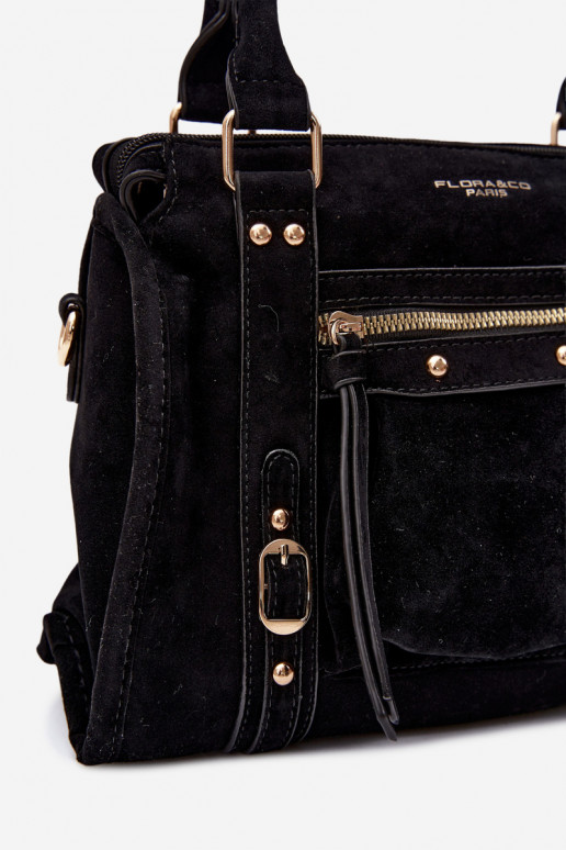 Bolso de ante sintético negro Lendra