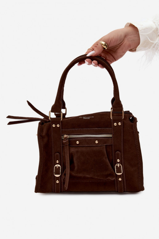 Bolso de ante sintético color chocolate Lendra