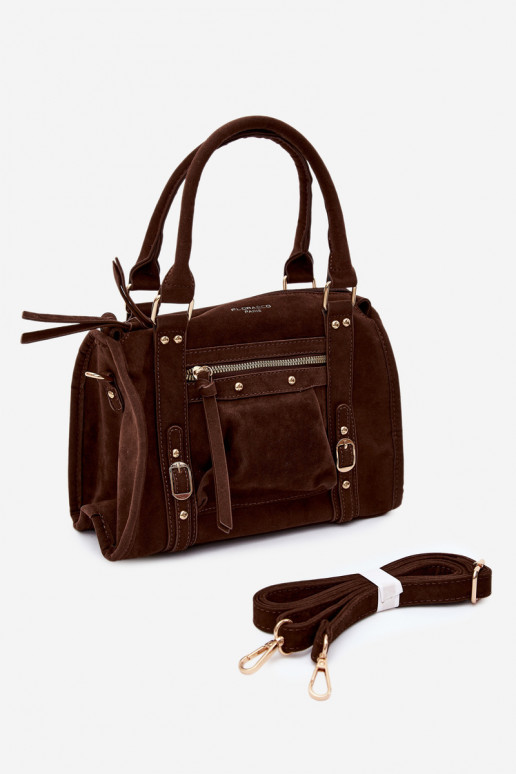 Bolso de ante sintético color chocolate Lendra