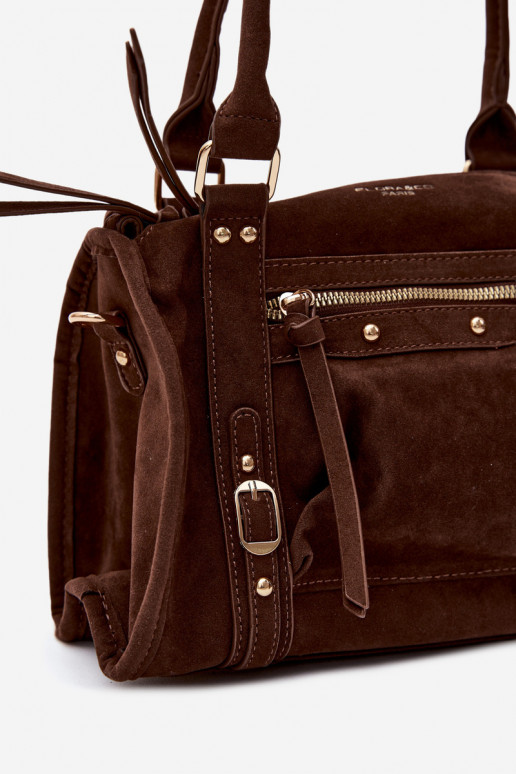 Bolso de ante sintético color chocolate Lendra