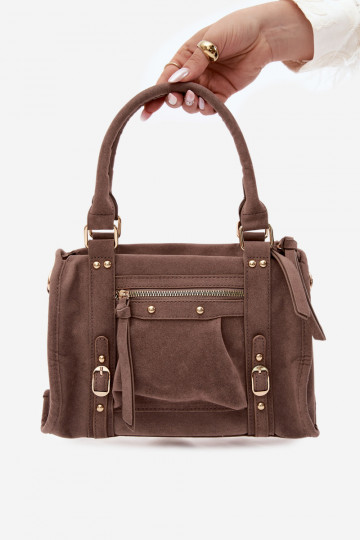 Bolso de ante sintético color arcilla Lendra
