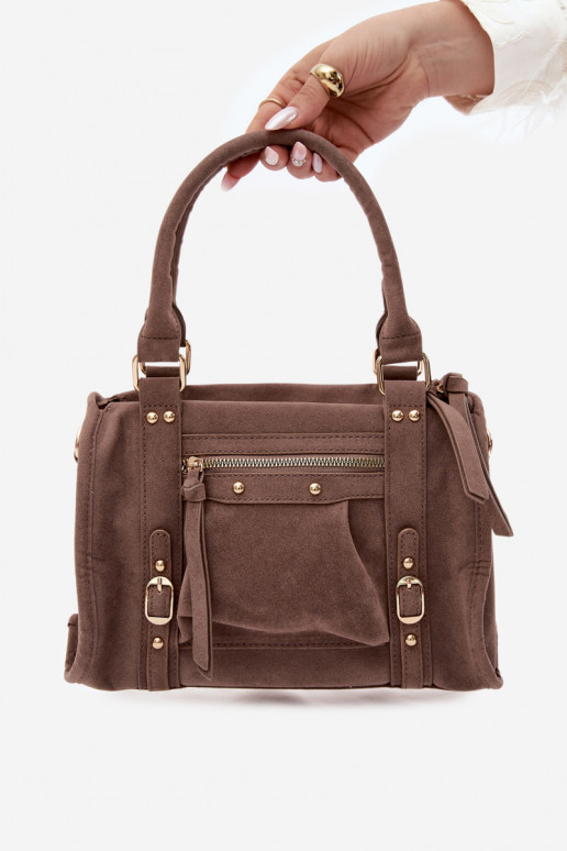 Bolso de ante sintético color arcilla Lendra