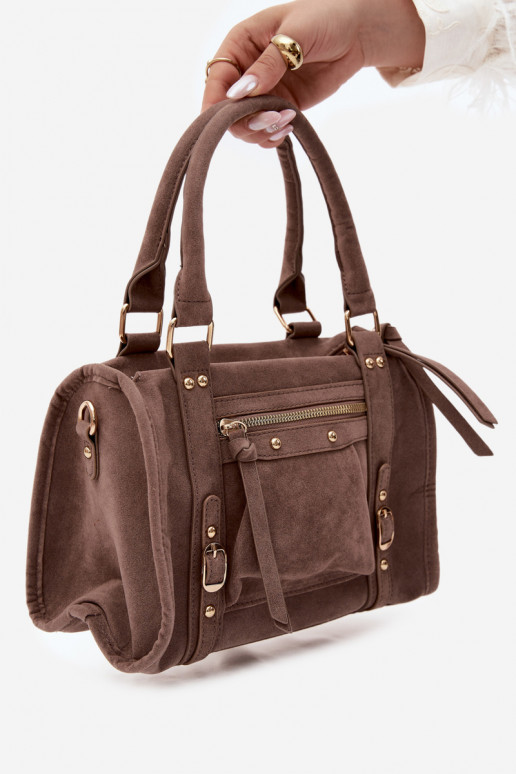 Bolso de ante sintético color arcilla Lendra