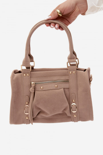 Bolso de ante sintético color arena Lendra