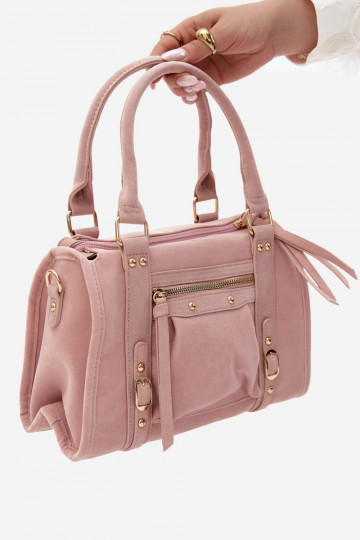 Bolso de ante sintético rosa Lendra 2