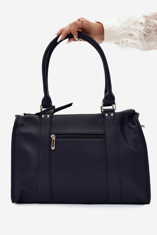 Gran bolsa de cuero sintético azul oscuro Nolita