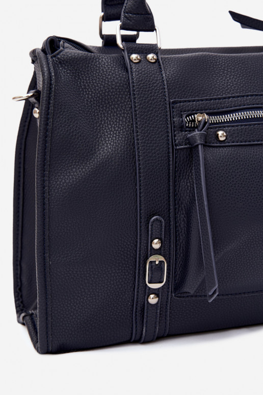 Gran bolsa de cuero sintético azul oscuro Nolita