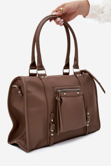 Gran bolsa de cuero sintético color arcilla Nolita 2