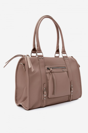 Gran bolsa de cuero sintético color marfil Nolita 2