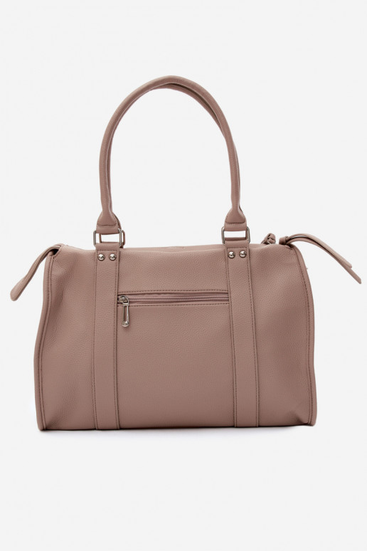 Gran bolsa de cuero sintético color marfil Nolita