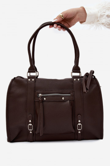 Gran bolsa de cuero sintético color chocolate Nolita