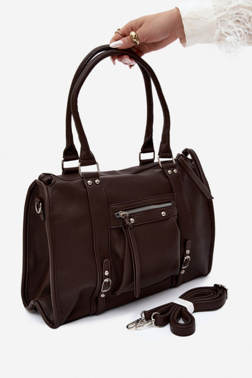 Gran bolsa de cuero sintético color chocolate Nolita