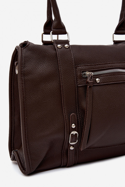Gran bolsa de cuero sintético color chocolate Nolita