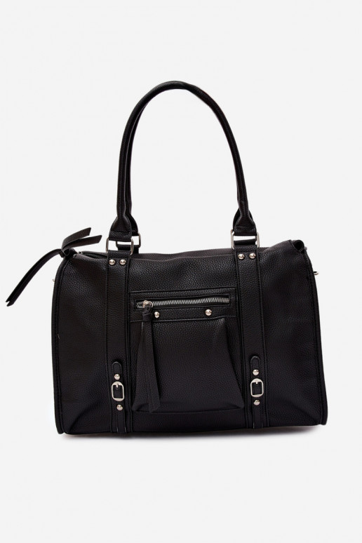 Gran bolsa de cuero sintético negra Nolita
